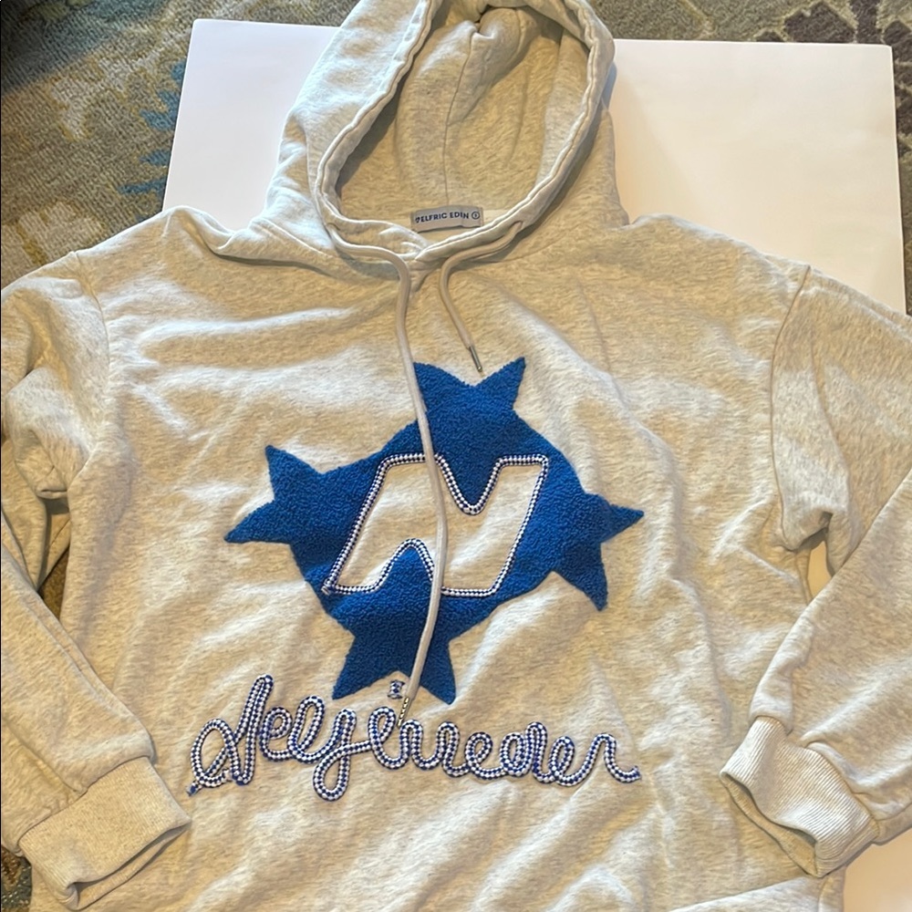 Gray and Blue Sweater with Stylish Design